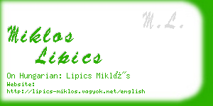 miklos lipics business card